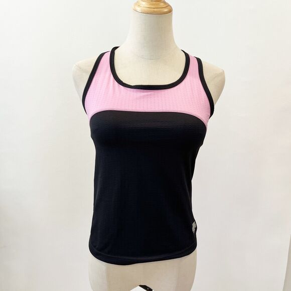 Descente Pink Black Tank Top Cycling Medium Activewear Biking Athletic - Picture 2 of 10